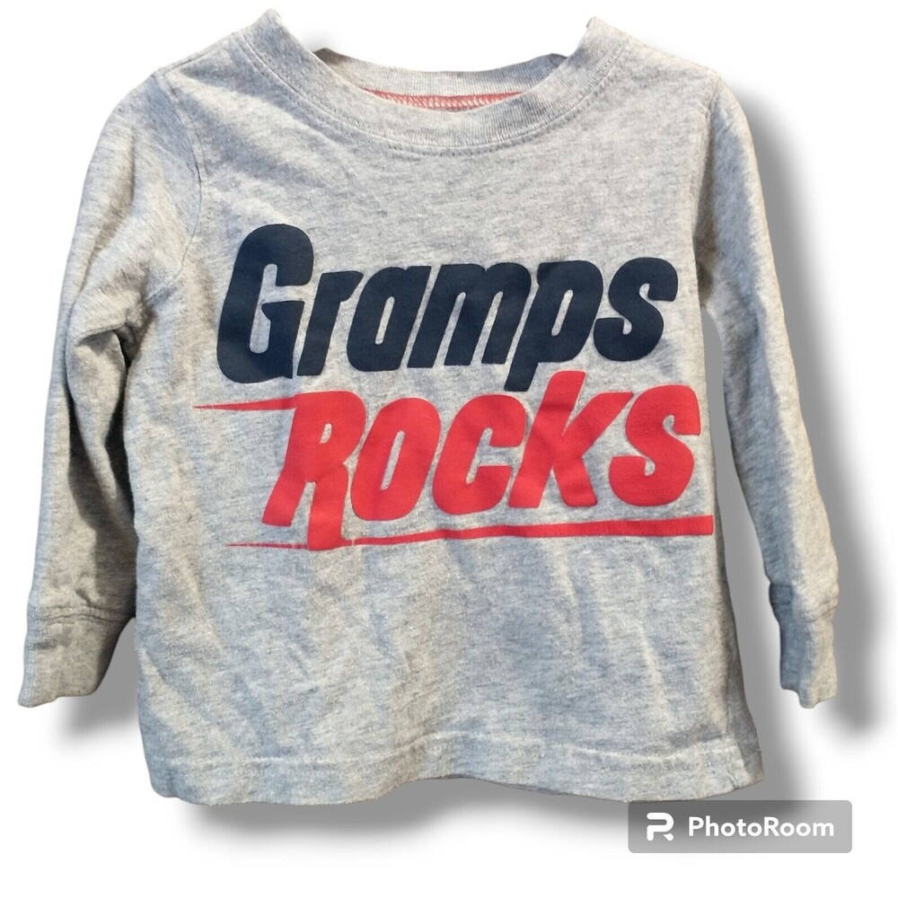 12m Carters Gramps Rocks Long Sleeve Tee Gray